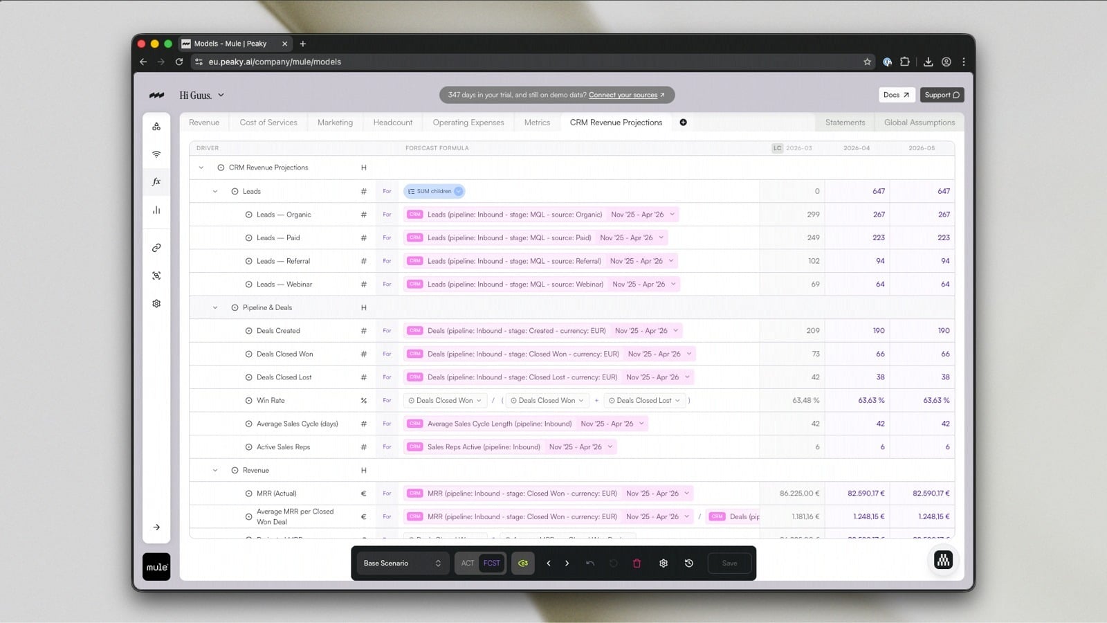 Use HubSpot data in your financial models.